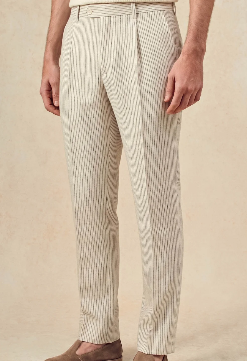Pantalon de costume Laslo - Ecru/Anthracite
