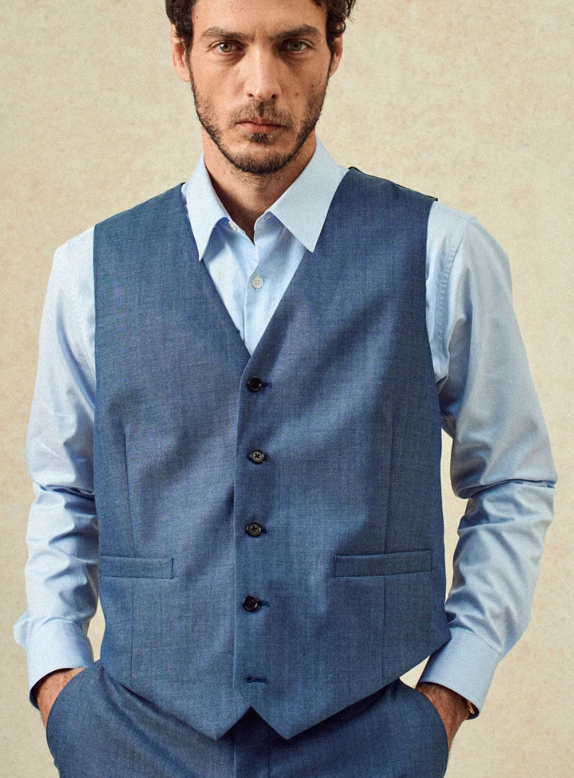 Gilet de costume Gekko - Blue Melanged